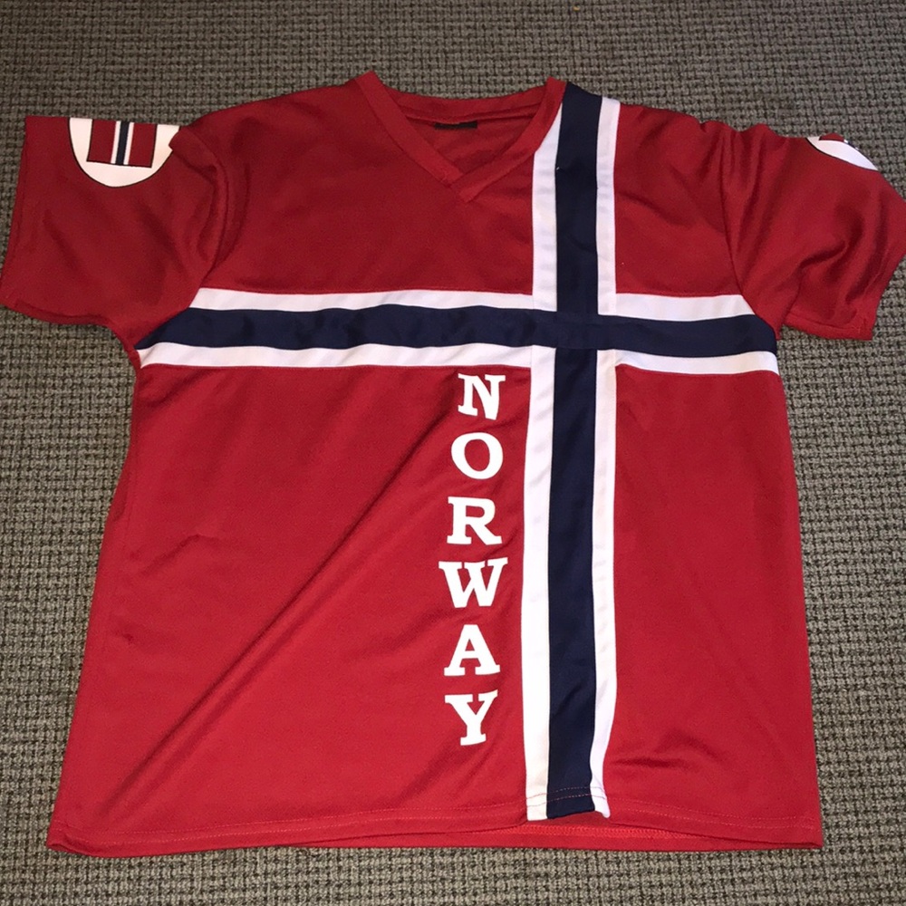 Norway Flag Red Short Sleeve Tee - Country‎ Graphic Top